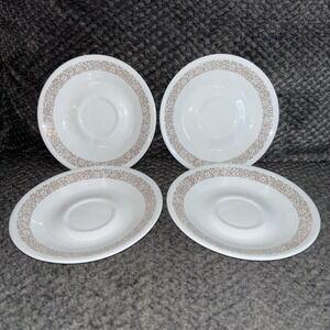SET OF 4 pcs Vintage Corelle Green Spring BlossomCrazyDaisy 1970s Dessert Plates
